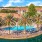 a resort with palm trees